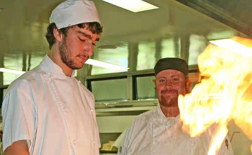 Mallee Laybutt tests his skills under the eye of teacher Jason Osborne. Mallee Laybutt tests his skills under the eye of teacher Jason Osborne.